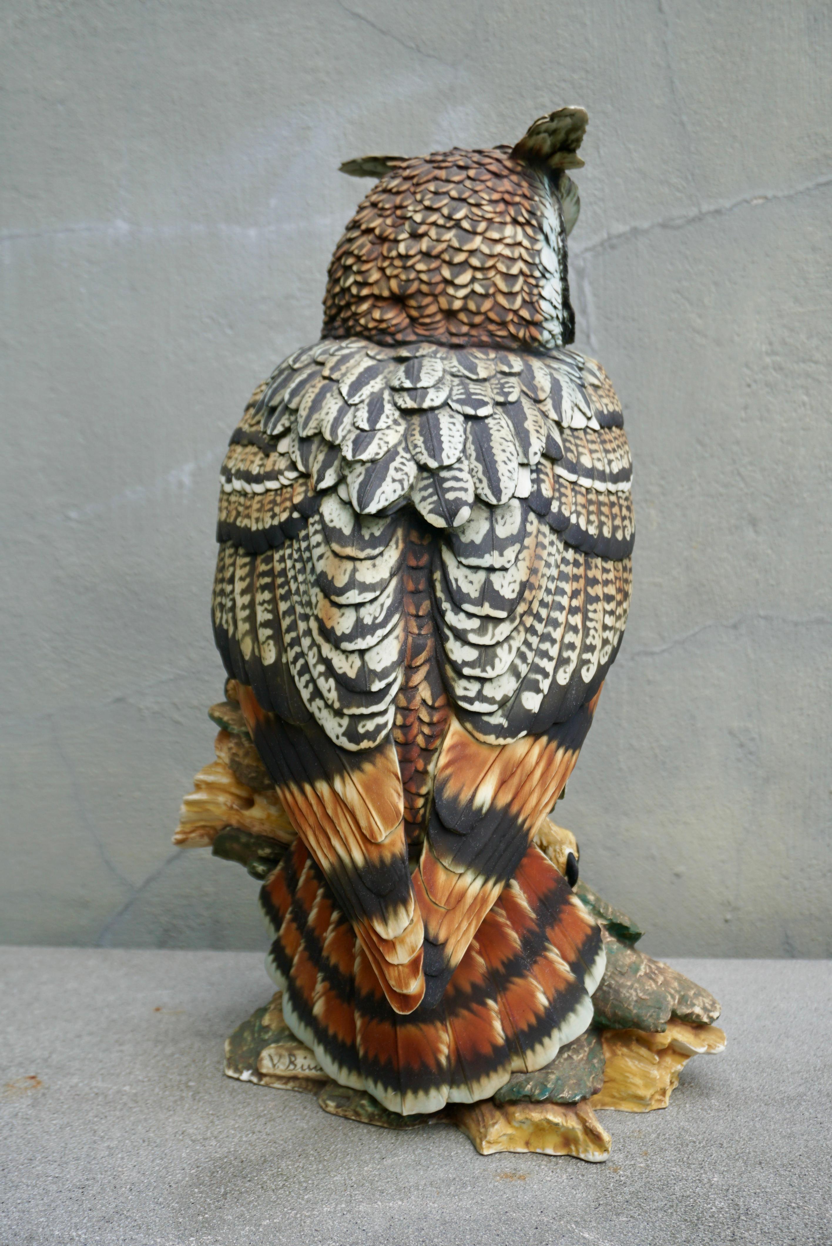 Mid-Century Modern Large Mid-Century Owl Sculpture  For Sale