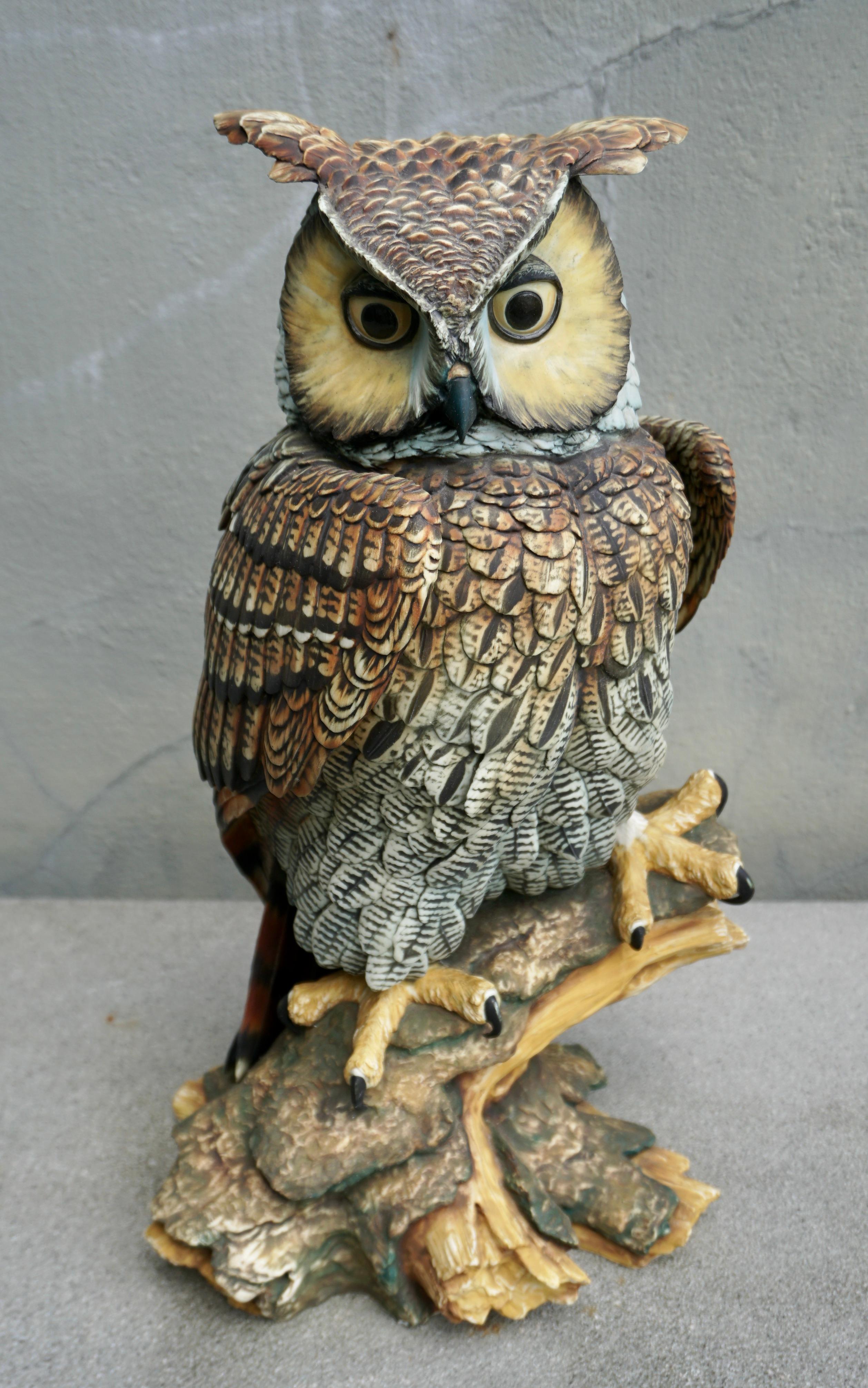 20th Century Large Mid-Century Owl Sculpture  For Sale