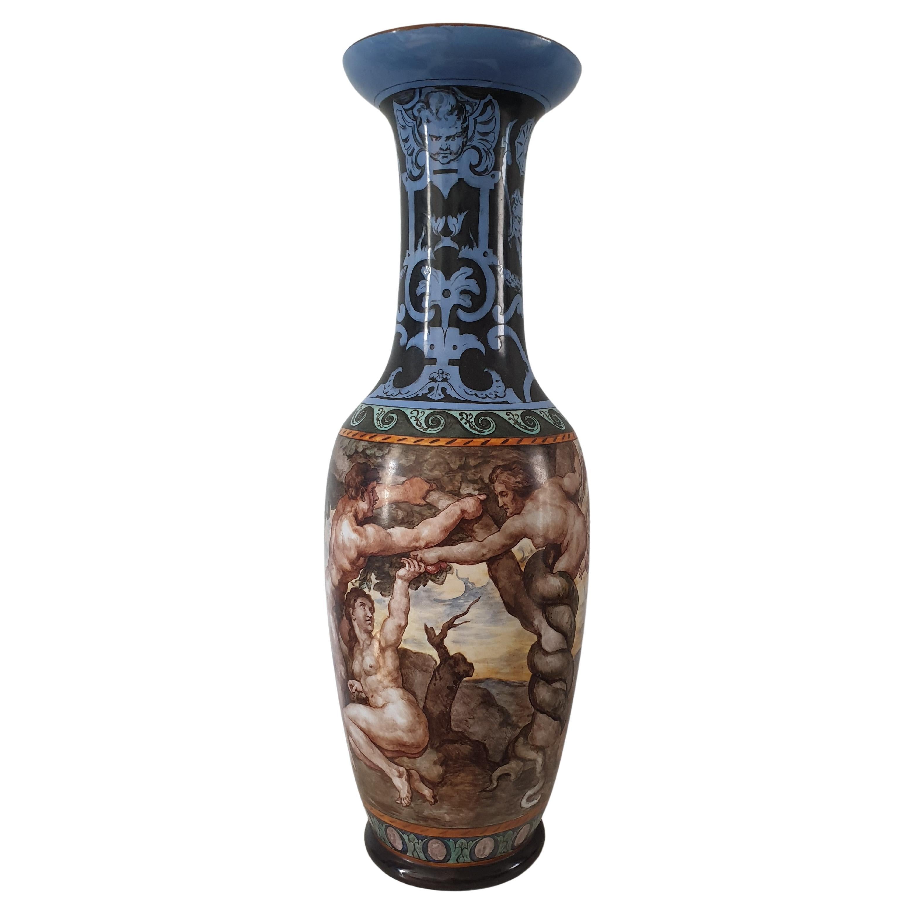 Grande vaso svedese dipinto della metà del secolo scorso.