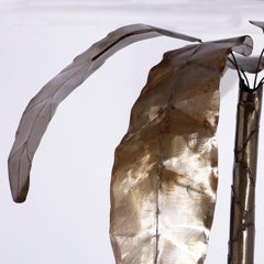 Large Midcentury Patinated Metal Palm Tree