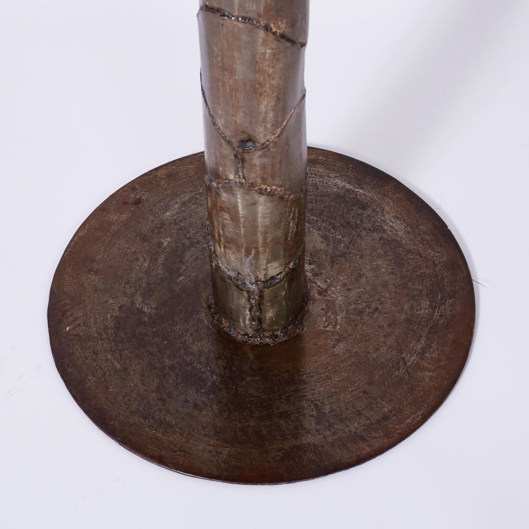 Large Midcentury Patinated Metal Palm Tree For Sale at 1stDibs