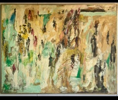 Large Mid-Century Pennerton West Vintage Oil Painting