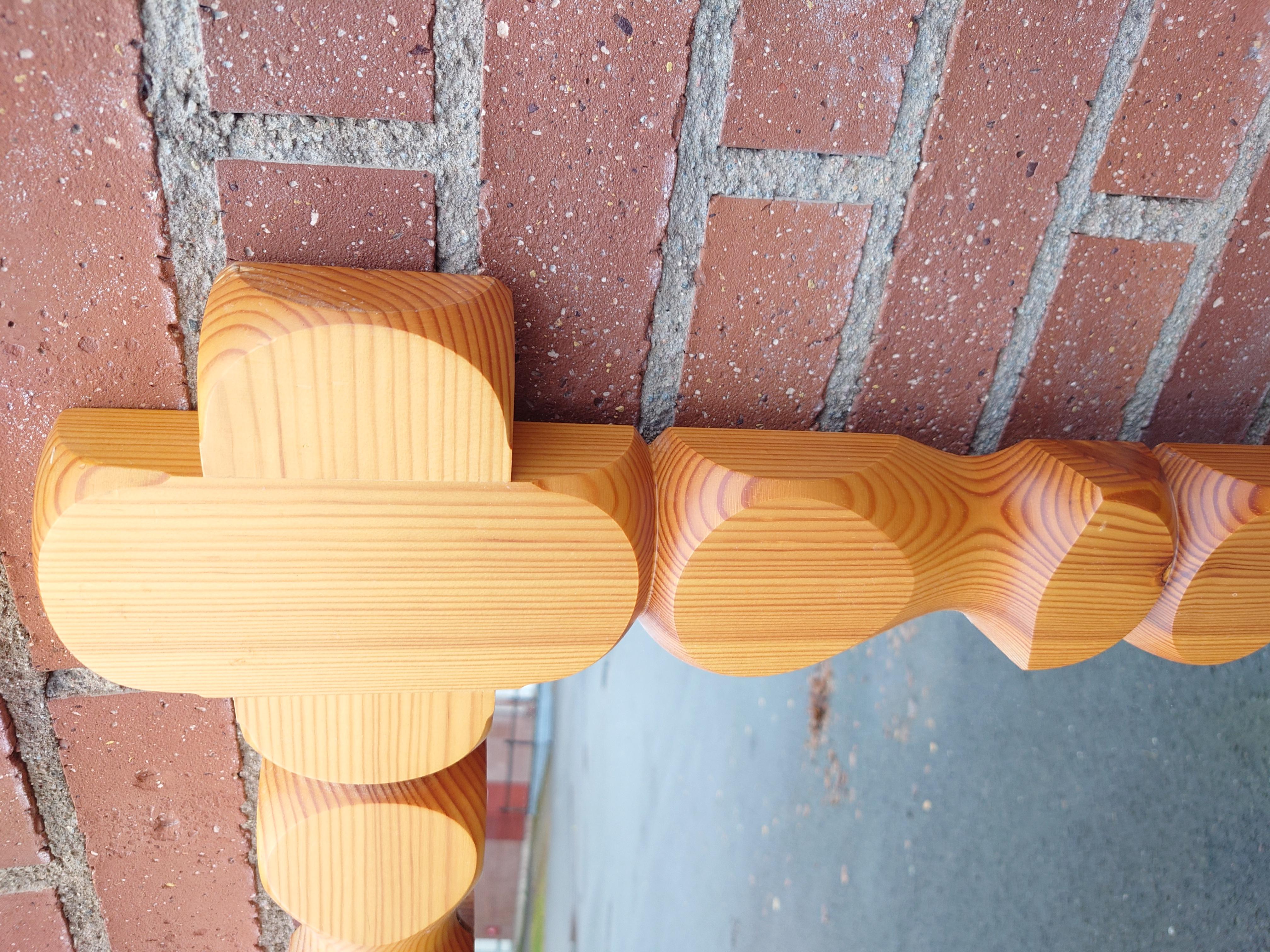 Grand miroir mural en pin du milieu du siècle Glasmäster Markaryd, Suède 1970 Bon état - En vente à Boden, SE