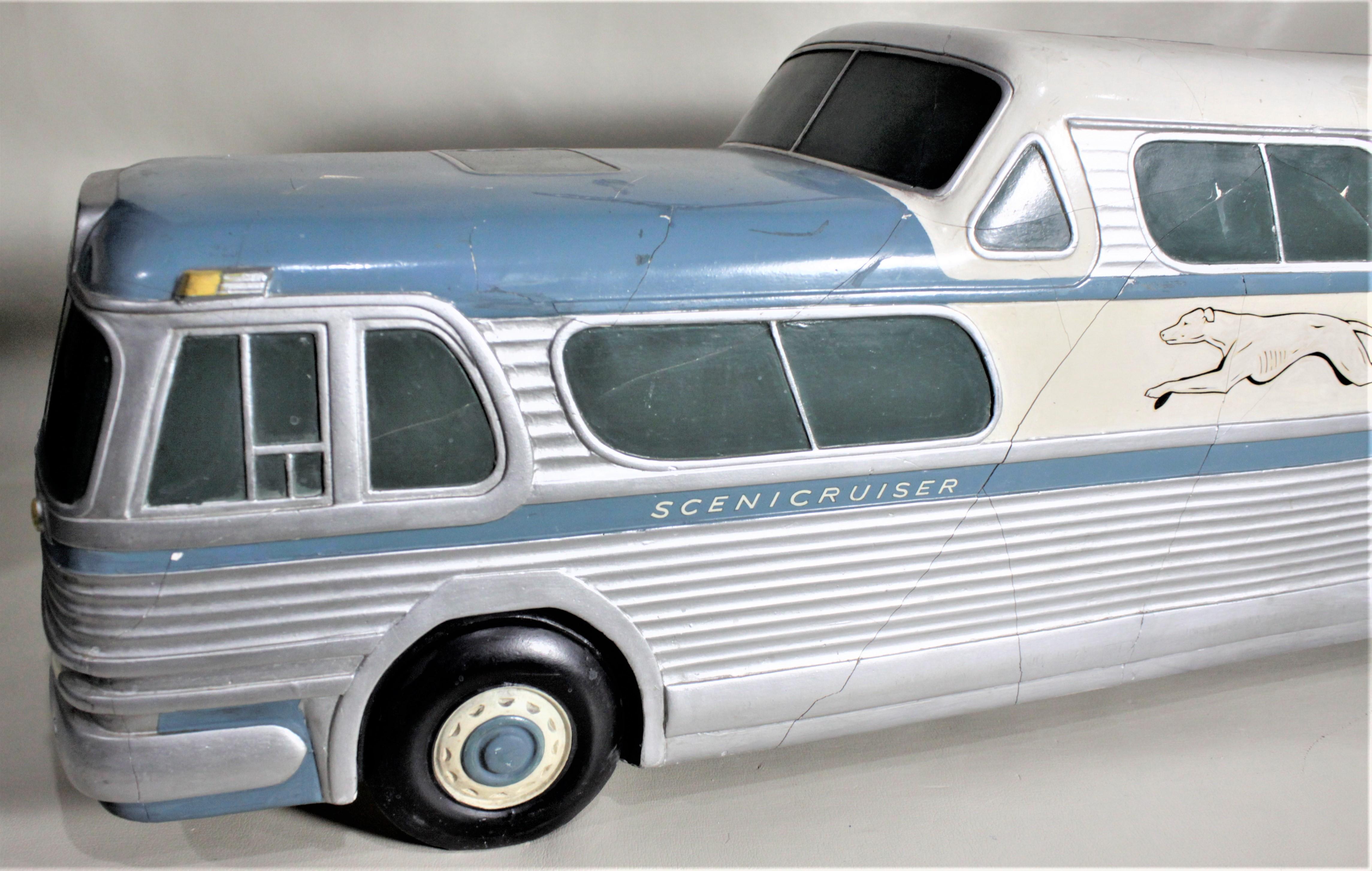 20th Century Large Mid-Century Plaster 'Scenicruiser' Greyhound Bus Advertising Display Model