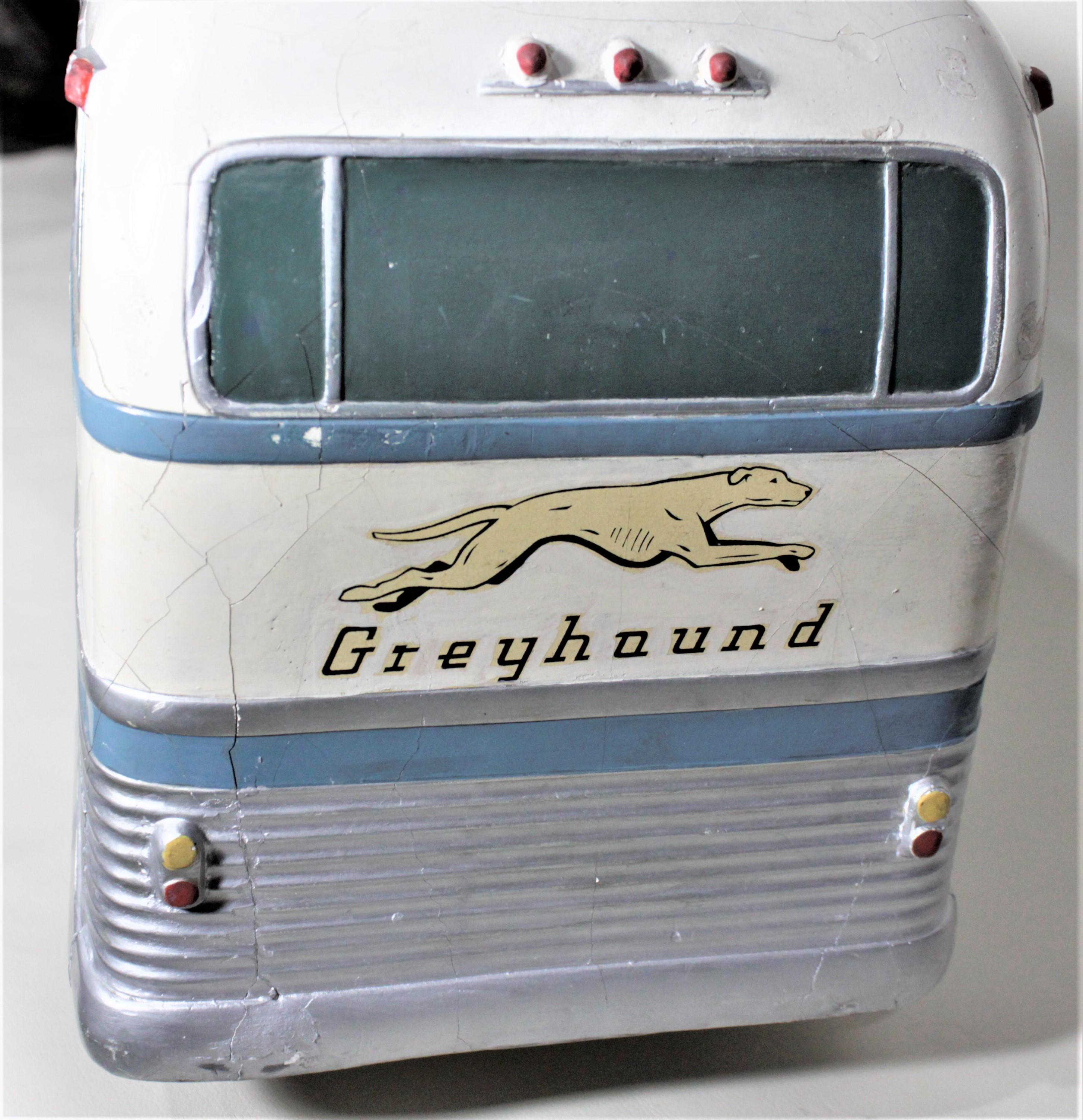 Large Mid-Century Plaster 'Scenicruiser' Greyhound Bus Advertising Display Model In Distressed Condition In Hamilton, Ontario