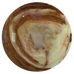 Large Mid Century Polished Green Onyx Center Bowl - Pakistan - Circa 1960's