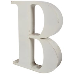 Retro Large Midcentury Porcelain Letter "B" from the Stix Baer and Fuller Sign