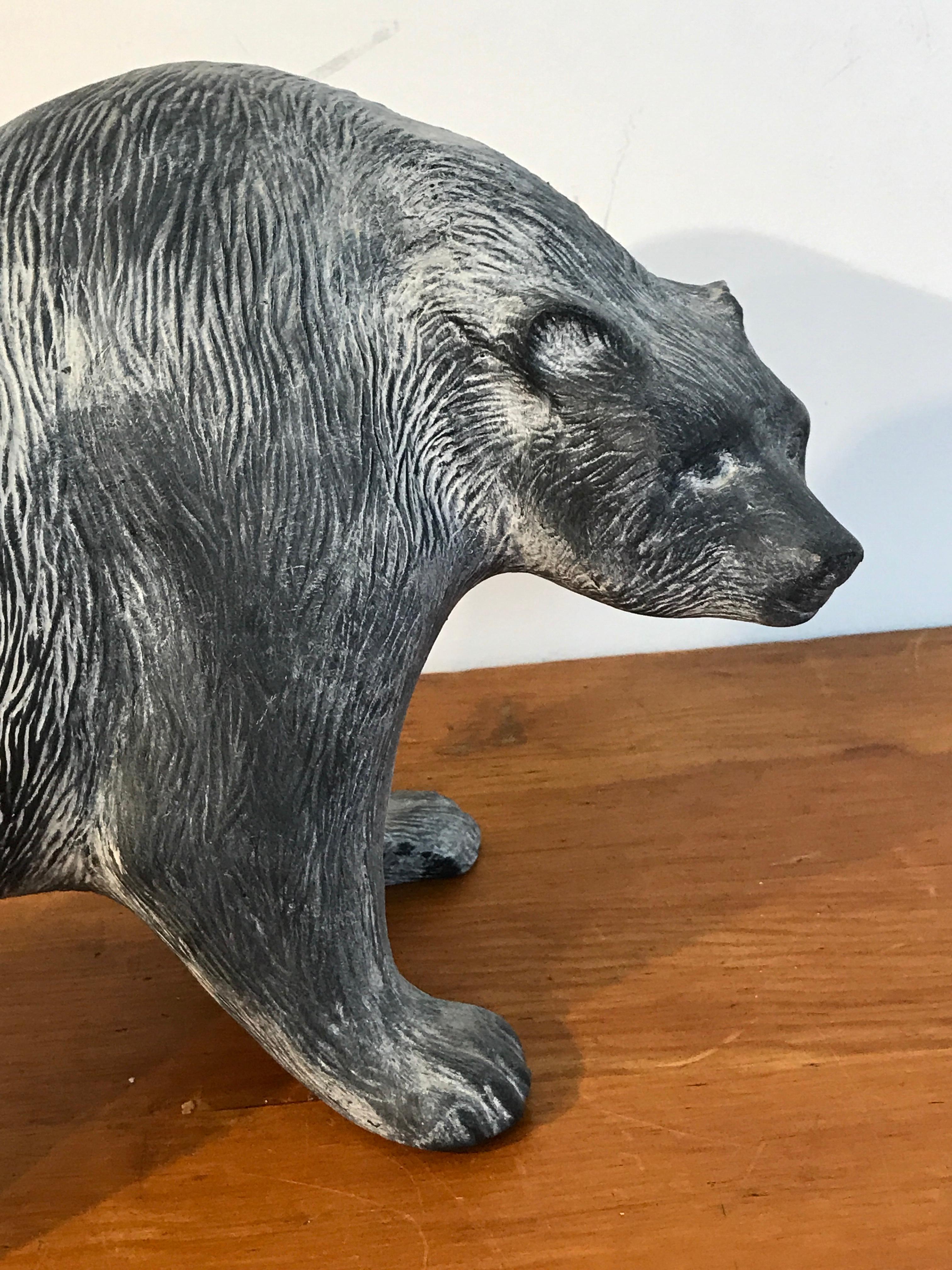 Large Midcentury Pottery Bear, Attributed to Tony Evans In Good Condition For Sale In West Palm Beach, FL
