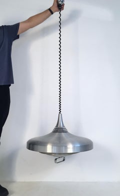 Large Midcentury Pull Down Pendant Lamp Shade, Italy, circa 1970