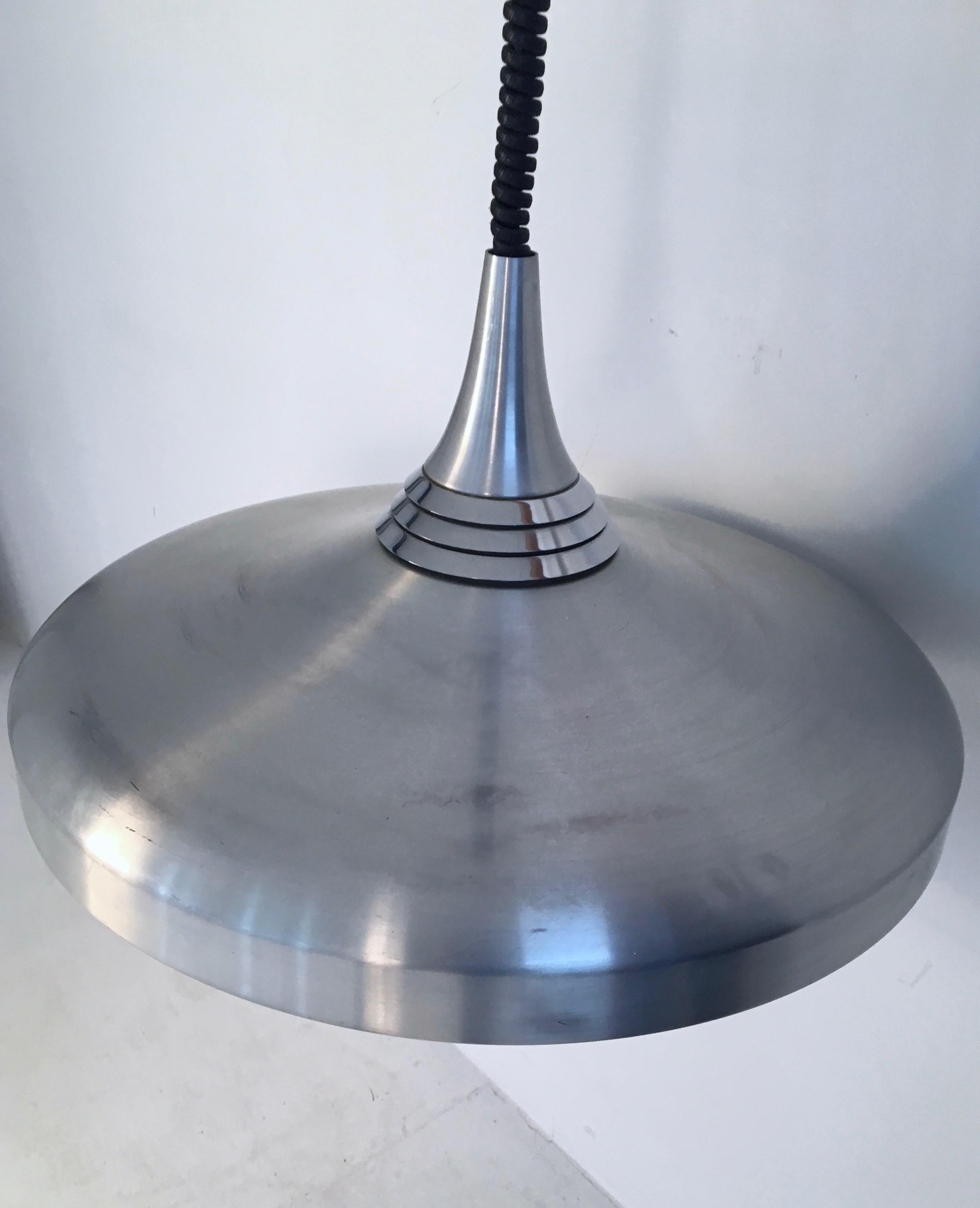 Large Midcentury Pull Down Pendant Lamp Shade, Italy, circa 1970 In Good Condition For Sale In London, GB