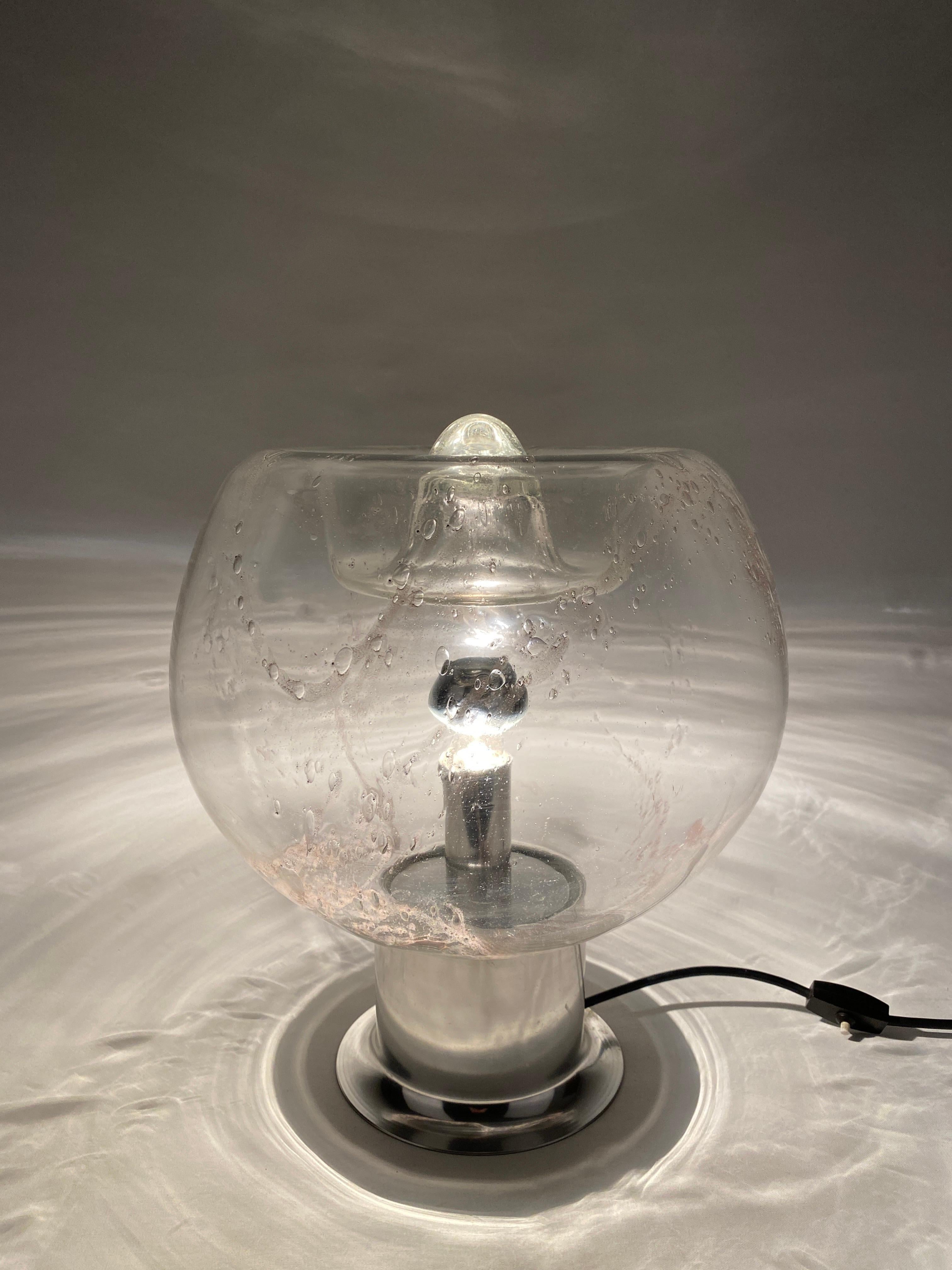 20th Century Large Mid-Century Rare Murano Glass Table Lamp Doria Leuchten 1970 XL