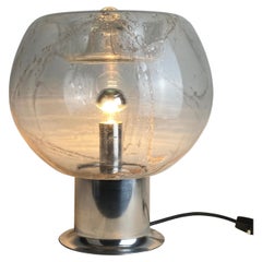 Large Mid-Century Rare Murano Glass Table Lamp Doria Leuchten 1970 XL