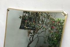 Large Mid Century Rectangular Mirror with Brass Corner Accents by Nurre, 1950s