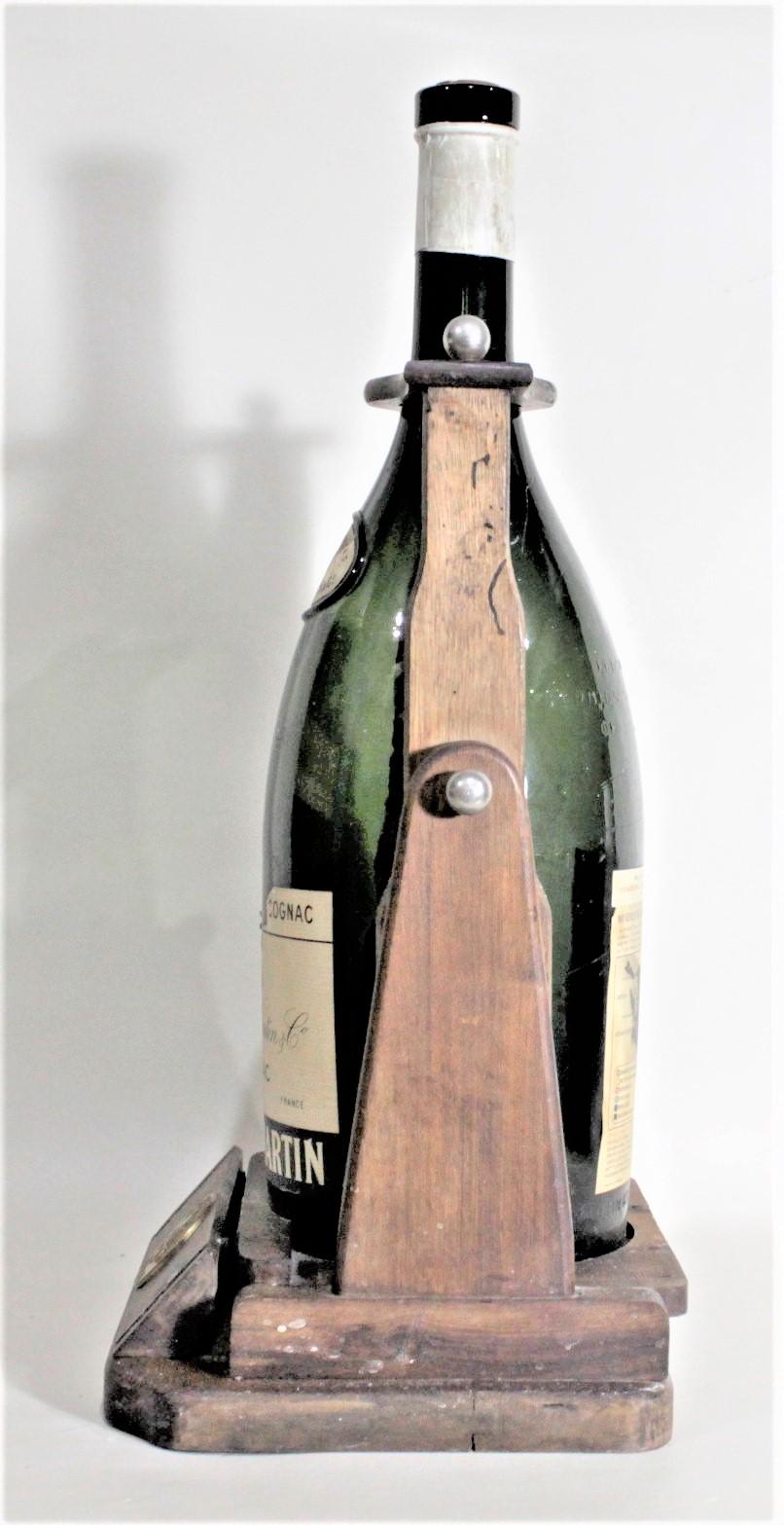 Mid-Century Modern Large Mid-Century Remy Martin Wooden Bottle Tipper Cognac Display Dispenser For Sale