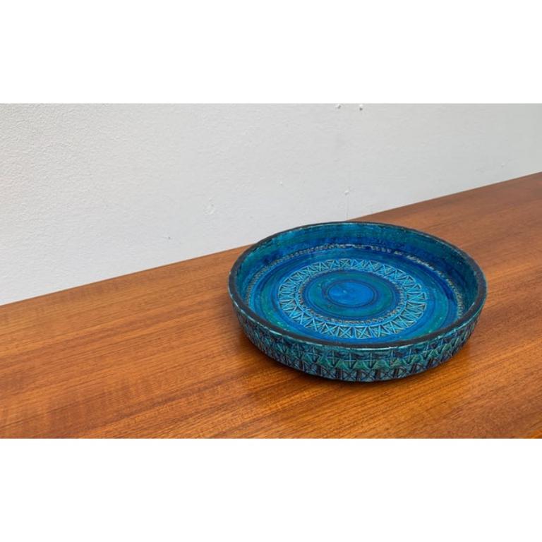 Grande ciotola di metà secolo in ceramica Rimini Blu di Aldo Londi per Bitossi, anni '60 in vendita 4