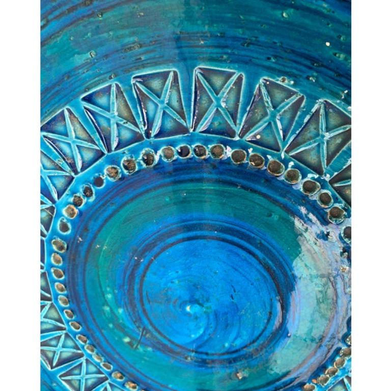 XX secolo Grande ciotola di metà secolo in ceramica Rimini Blu di Aldo Londi per Bitossi, anni '60 in vendita