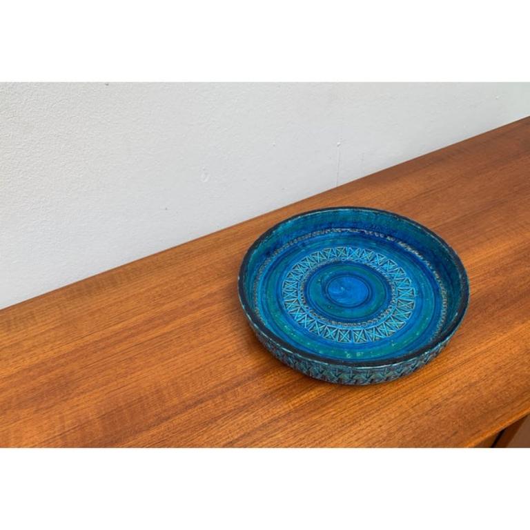 Grande ciotola di metà secolo in ceramica Rimini Blu di Aldo Londi per Bitossi, anni '60 in vendita 2