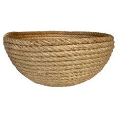 Large Mid-Century Rope Basket Adrien Audoux & Frida Minet