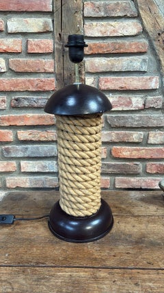 Gran lámpara de cuerda de mediados de siglo Adrien Audoux and Frida Minet