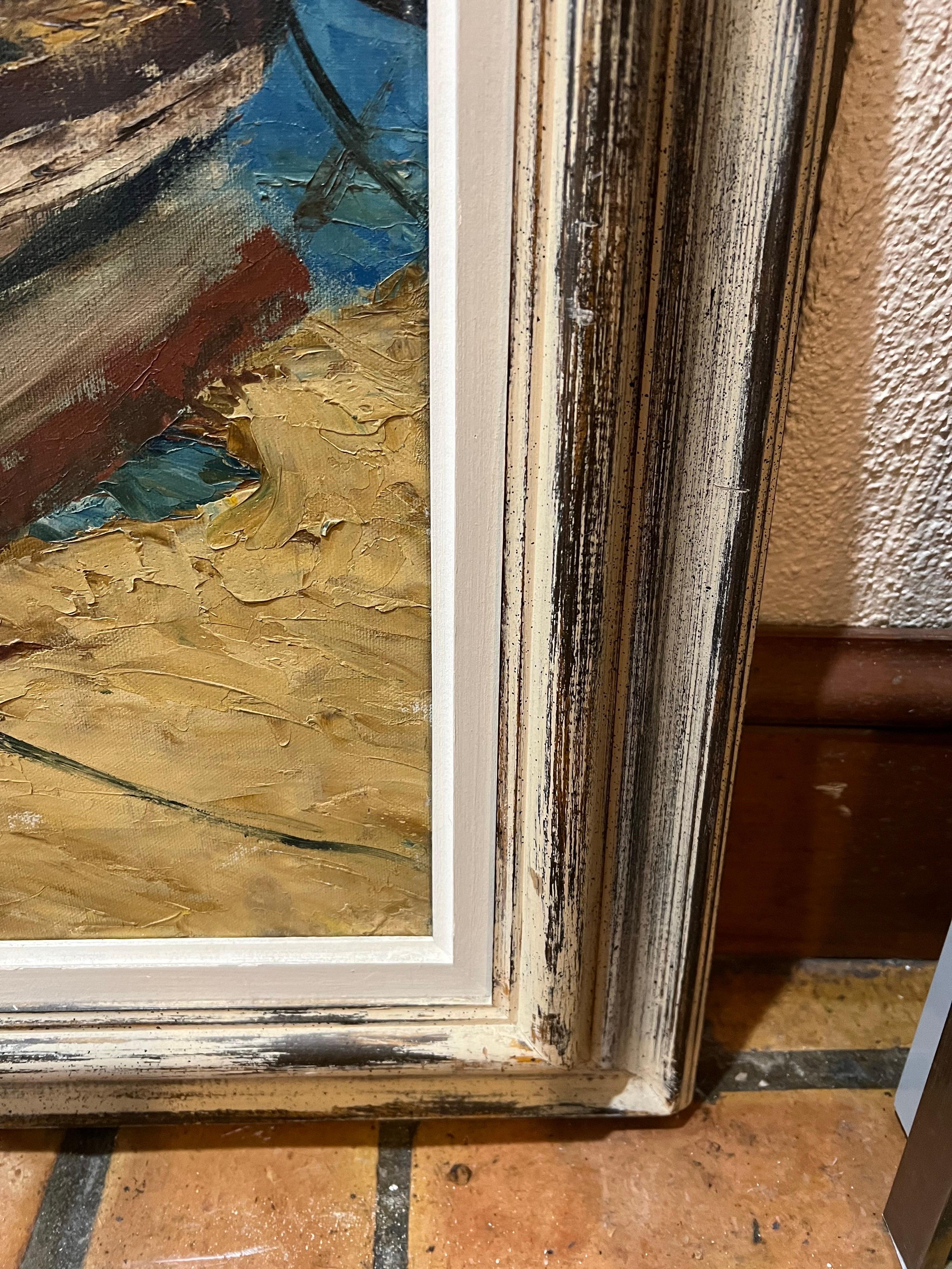 Large Mid-Century Sailboat Painting 8