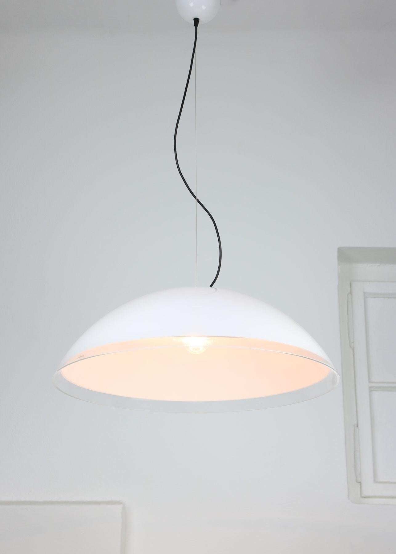 Mid-Century Modern Large Mid-Century Saucer Pendant Lamp from Guzzini For Sale