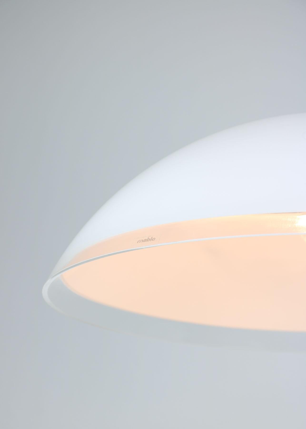 Large Mid-Century Saucer Pendant Lamp from Guzzini In Good Condition For Sale In Ljubljana, SI