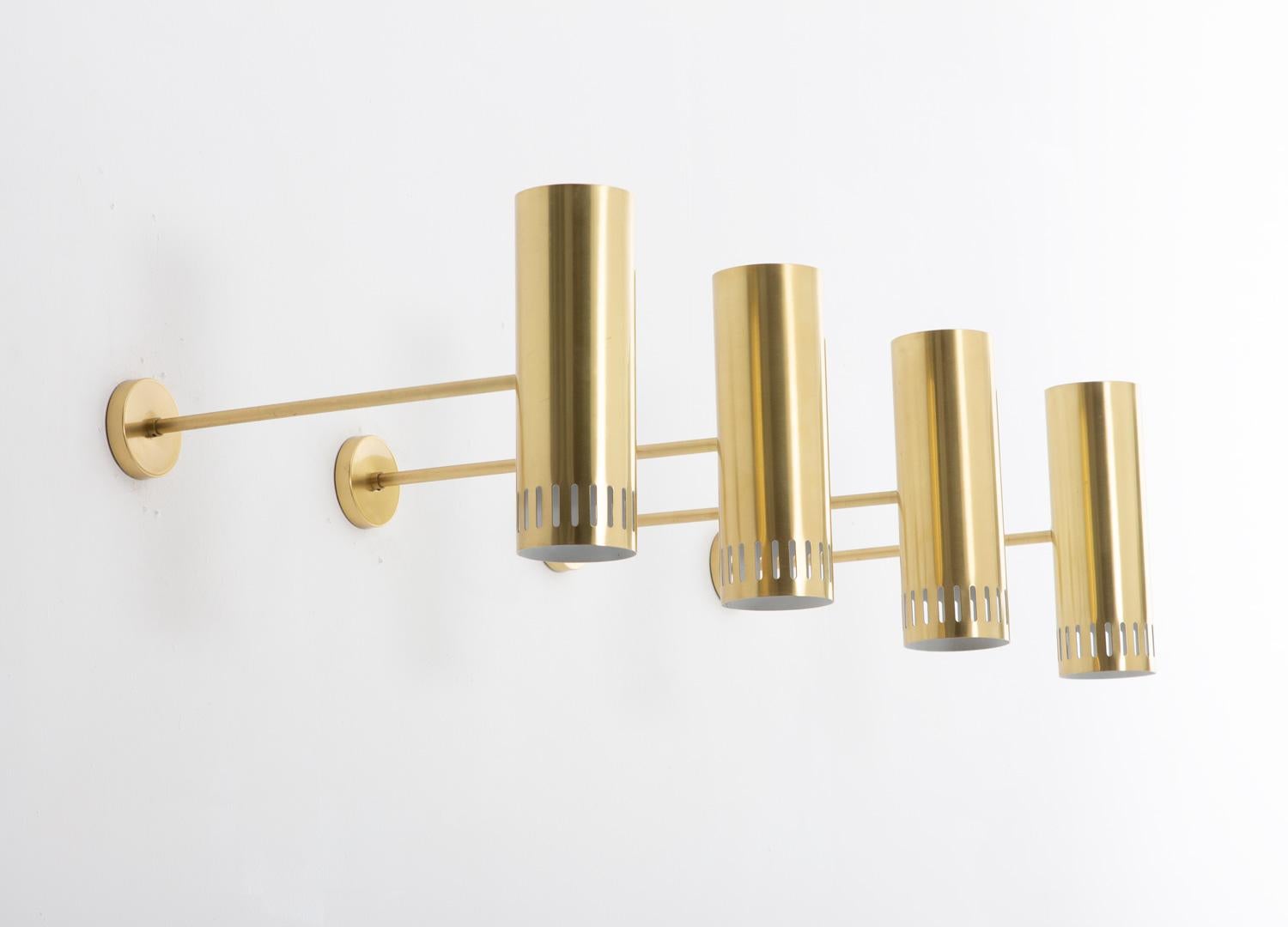 Mid-Century Modern Large Midcentury Scandinavian Brass Wall Lamps by Boréns For Sale
