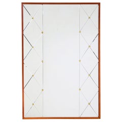 Large mid century Scandinavian harlequin wall mirror