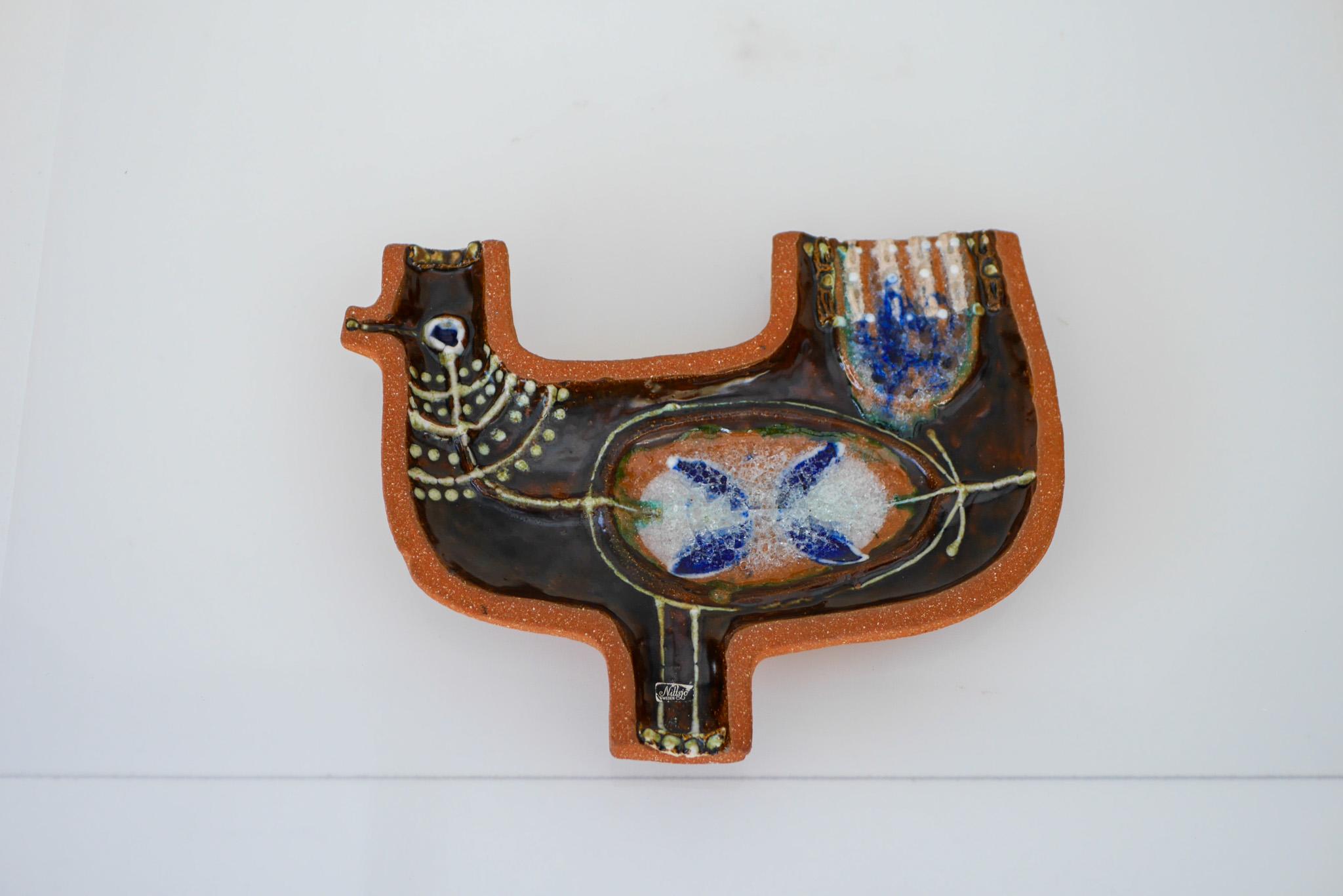 Large Mid-Century Scandinavian Modern pottery Wall Decoration, Nittsjö Sweden For Sale 4