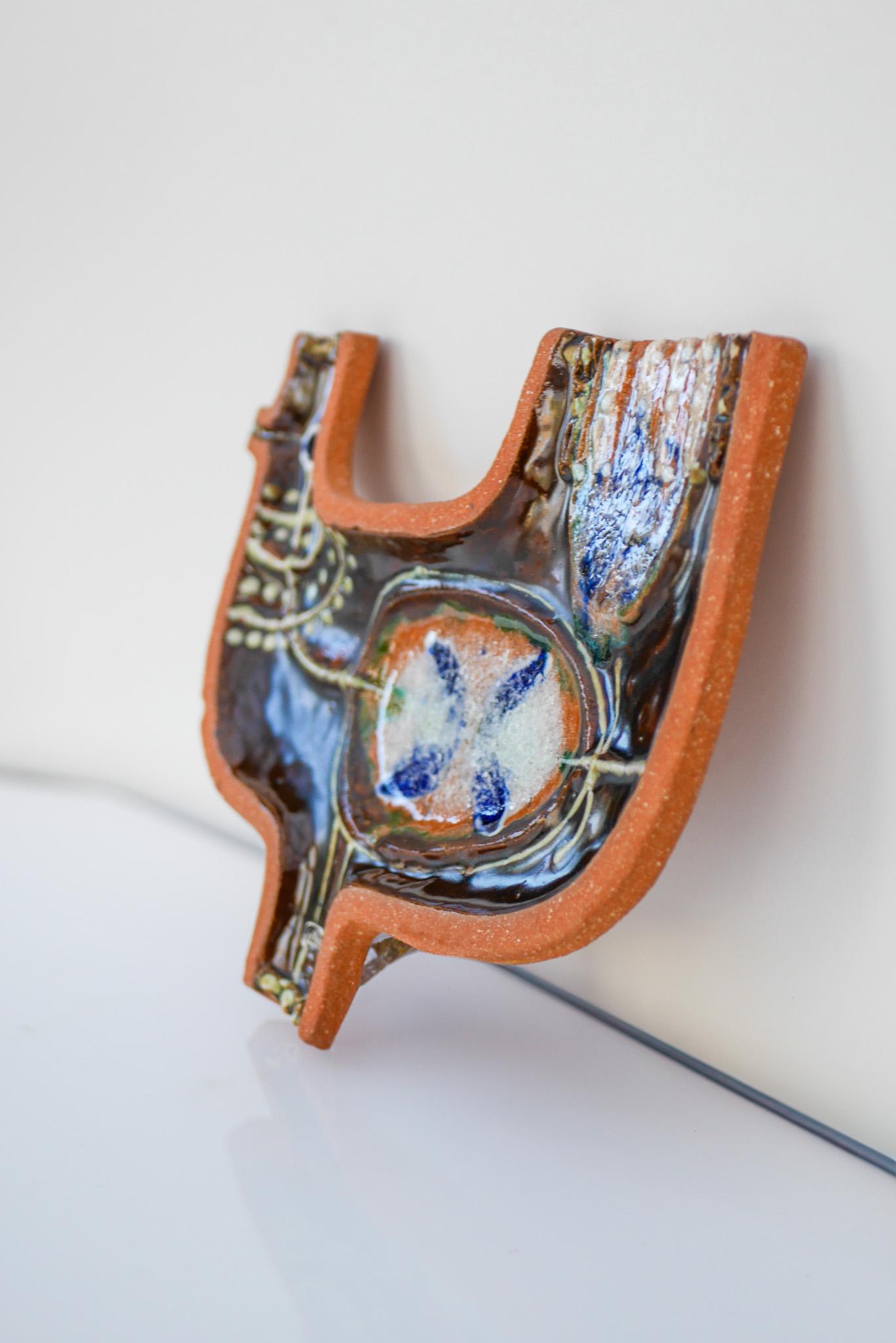 Swedish Large Mid-Century Scandinavian Modern pottery Wall Decoration, Nittsjö Sweden For Sale