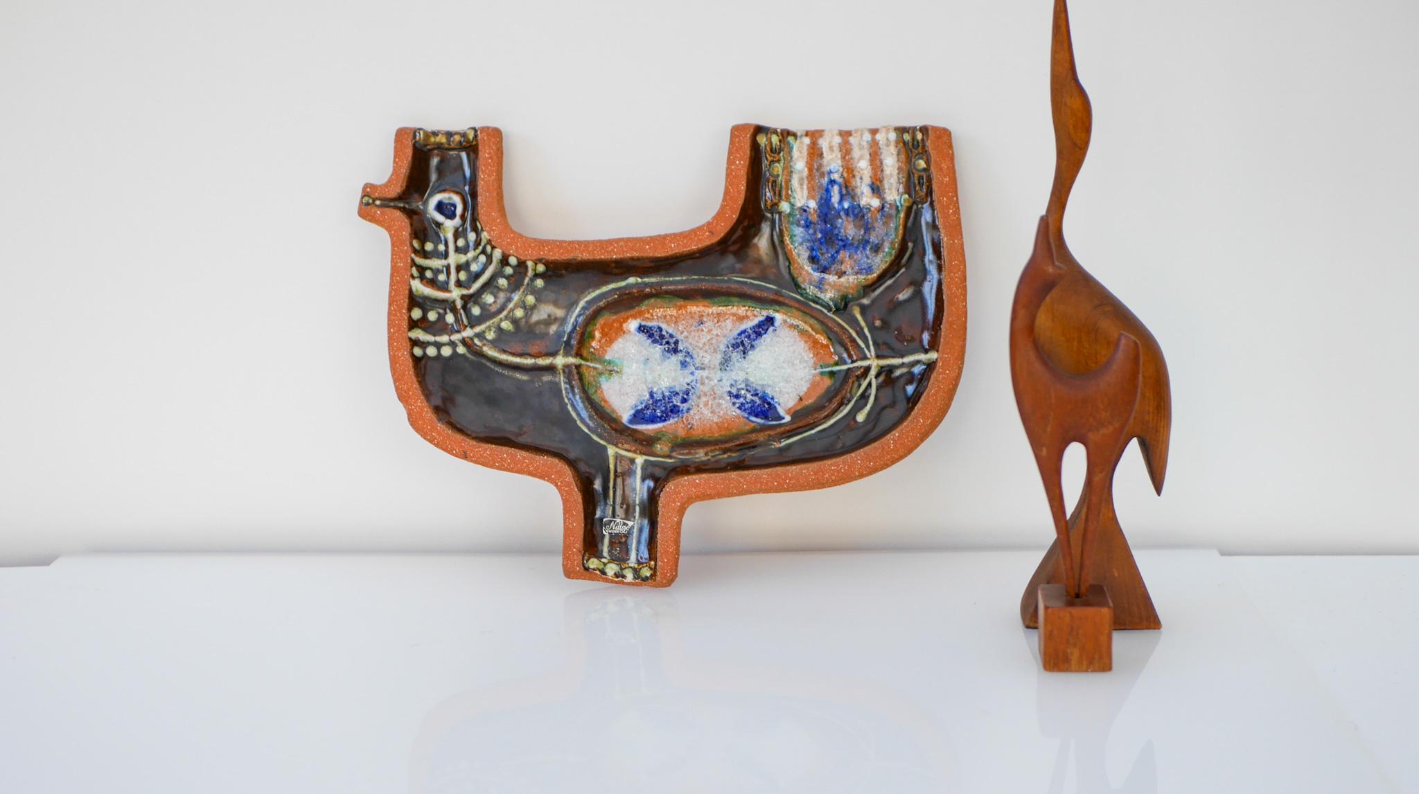 Large Mid-Century Scandinavian Modern pottery Wall Decoration, Nittsjö Sweden In Good Condition For Sale In Skarpnäck, SE