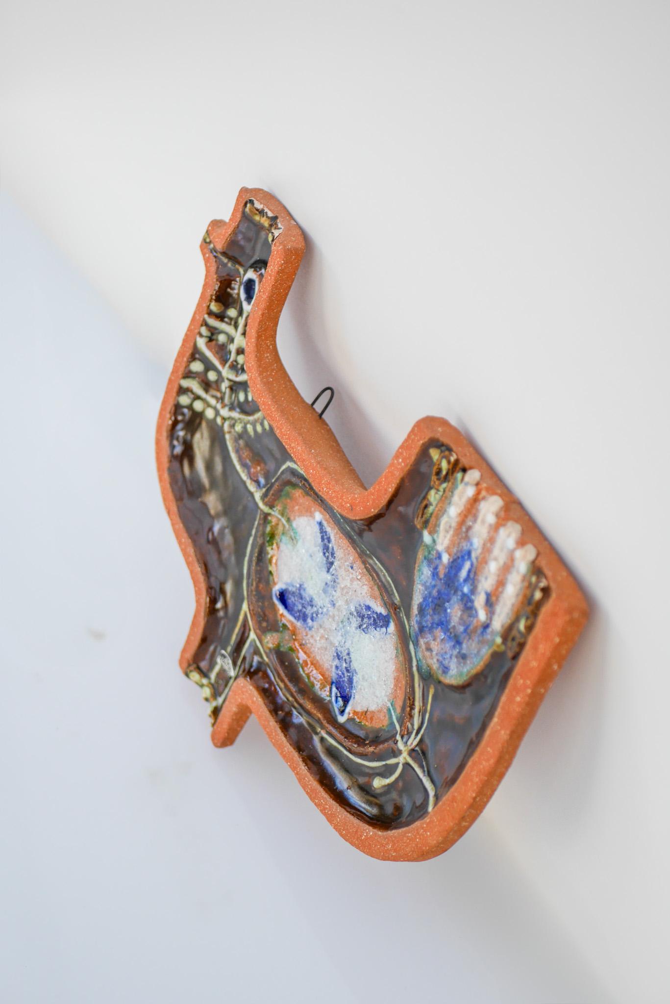 Ceramic Large Mid-Century Scandinavian Modern pottery Wall Decoration, Nittsjö Sweden For Sale