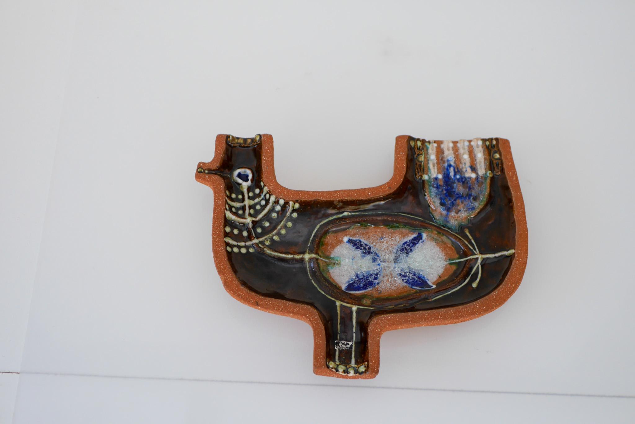 Large Mid-Century Scandinavian Modern pottery Wall Decoration, Nittsjö Sweden For Sale 1
