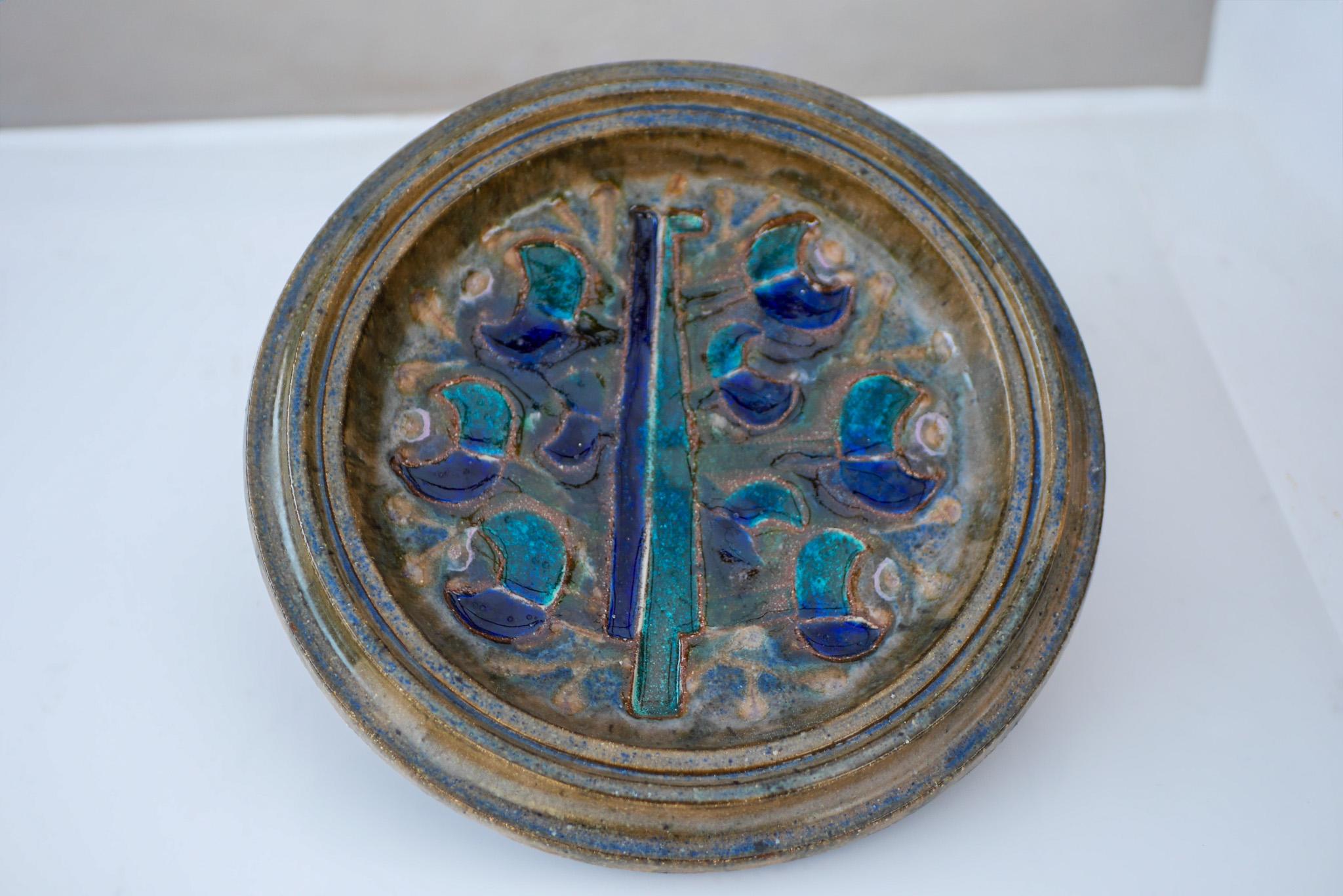Swedish Large Mid-Century Scandinavian Modern Wall Plate, Nittsjö Sweden For Sale