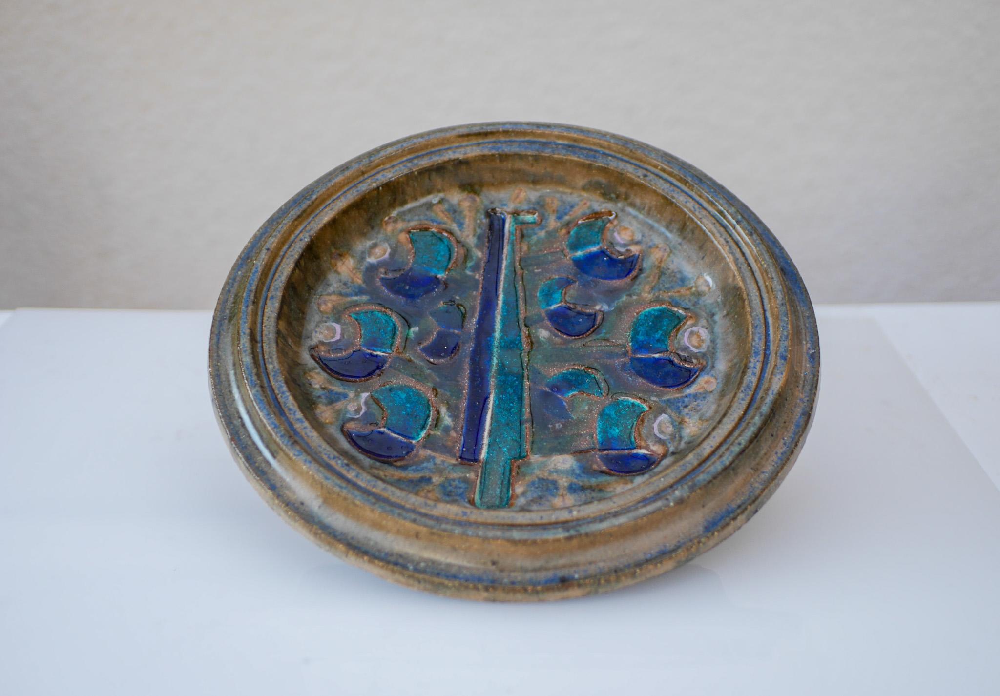 Mid-20th Century Large Mid-Century Scandinavian Modern Wall Plate, Nittsjö Sweden For Sale