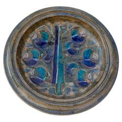 Large Mid-Century Scandinavian Modern Wall Plate, Nittsjö Sweden