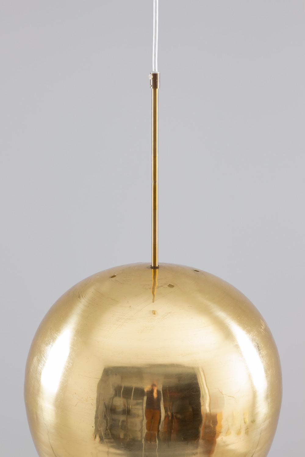 Swedish Large Midcentury Scandinavian Pendant in Brass For Sale