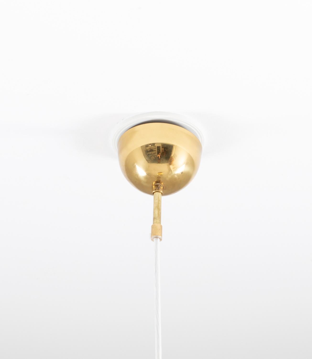 Large Midcentury Scandinavian Pendant in Brass For Sale 1