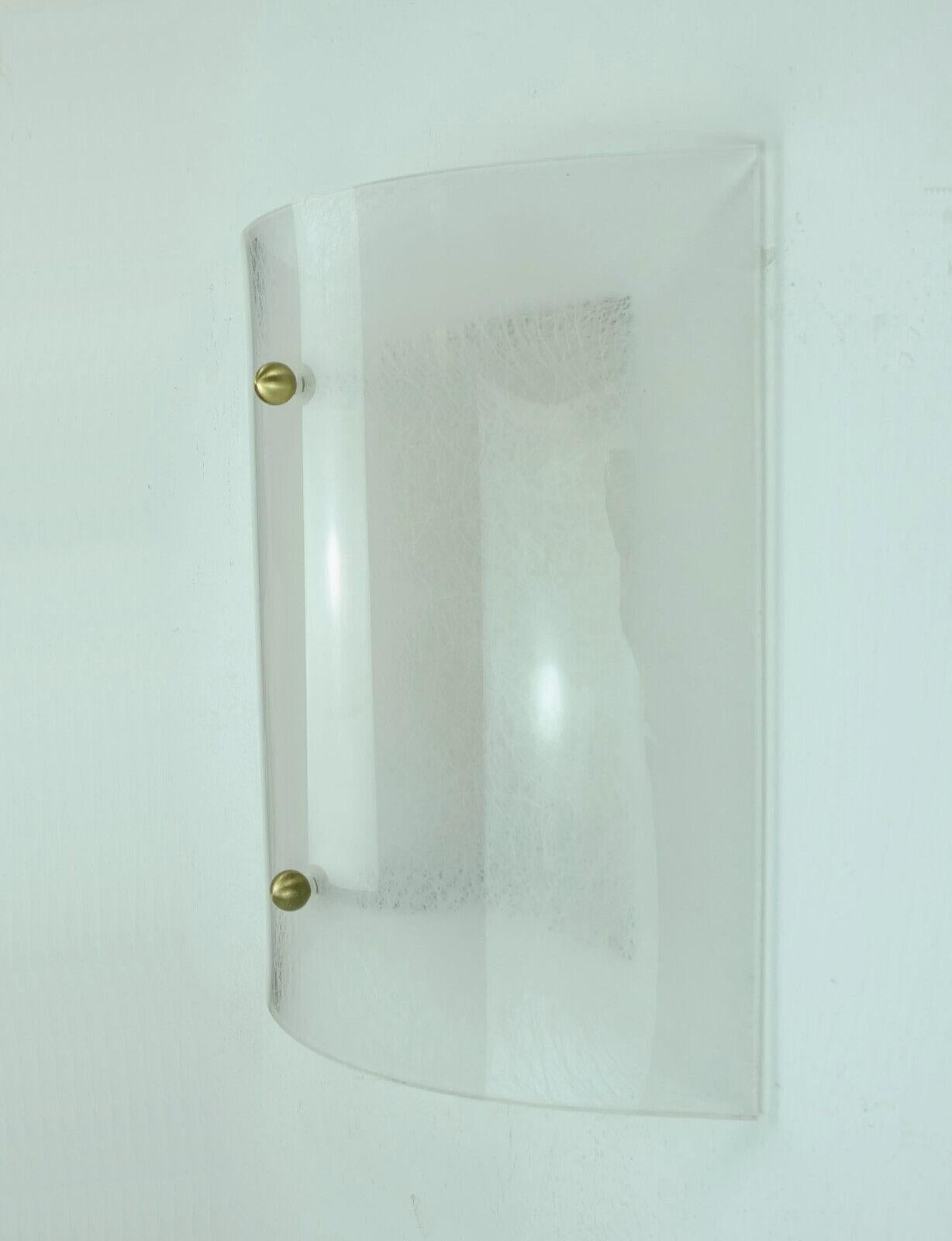 German Large Midcentury Sconce Acrylic and Brass 1960s 1970s Lucite Wall Lamp For Sale