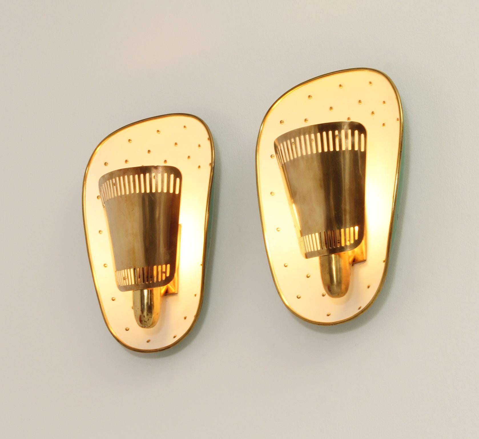 Large Midcentury Sconces Attributed to Hillebrand, Germany, 1950s For Sale 7