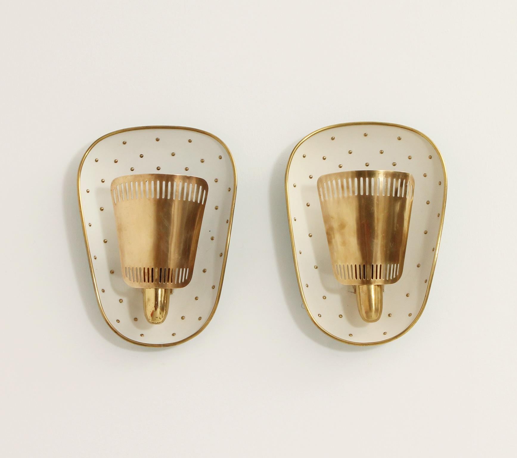 Mid-Century Modern Large Midcentury Sconces Attributed to Hillebrand, Germany, 1950s For Sale