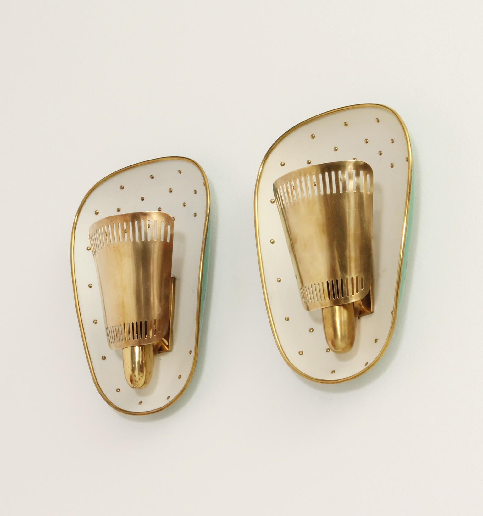 Mid-20th Century Large Midcentury Sconces Attributed to Hillebrand, Germany, 1950s For Sale