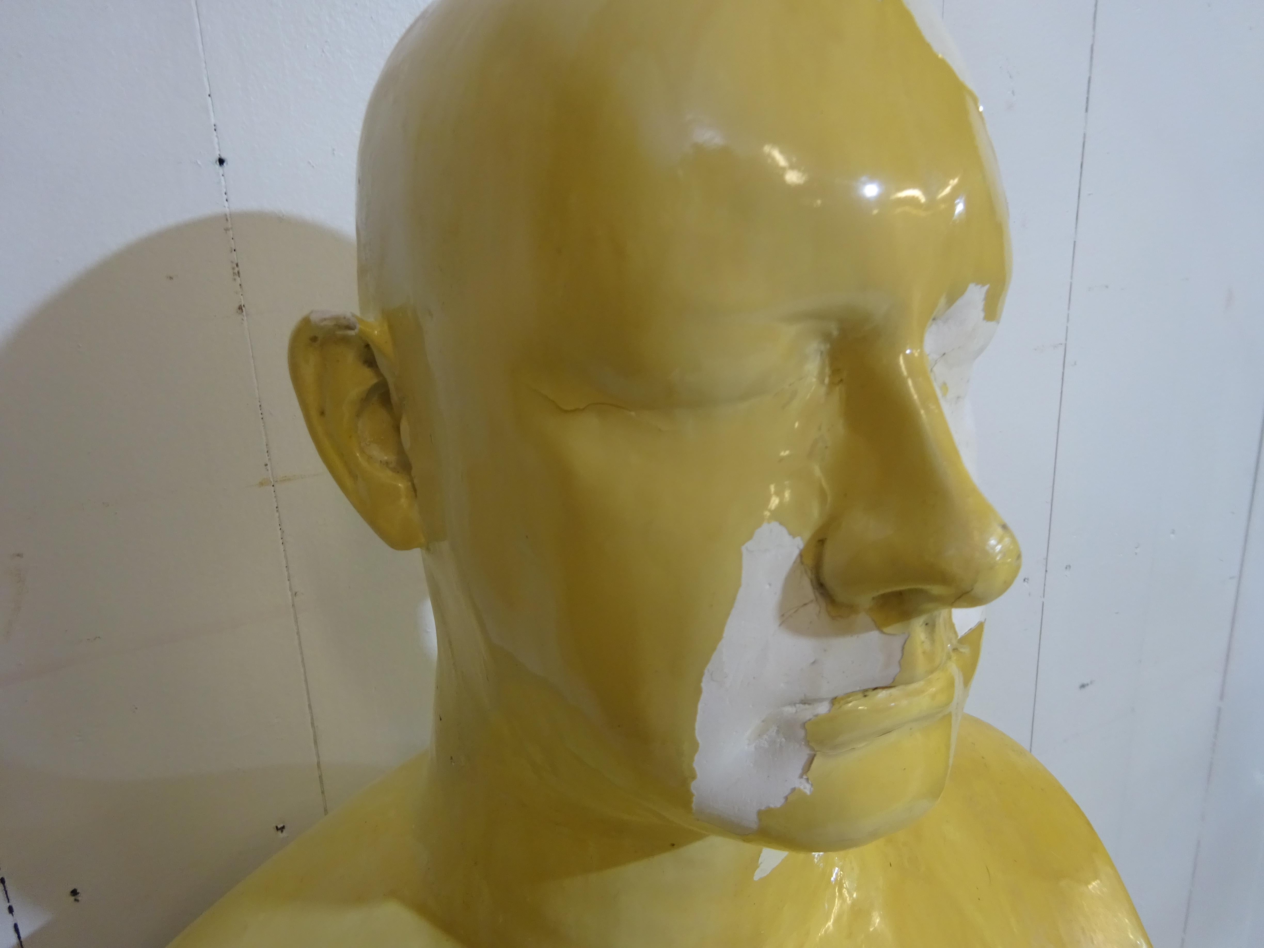 British Large Midcentury Sculptured Bust For Sale