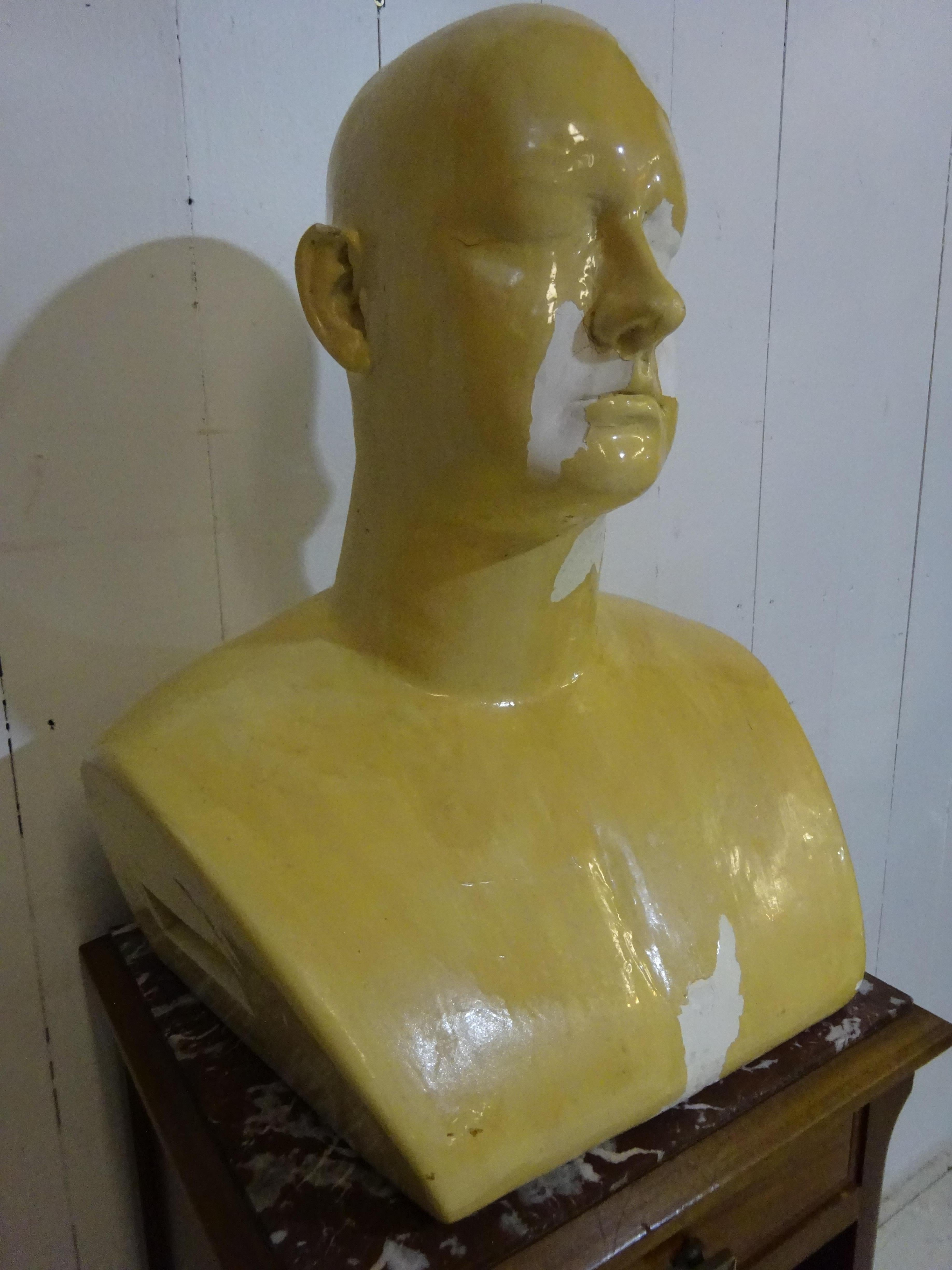 Large Midcentury Sculptured Bust For Sale 2