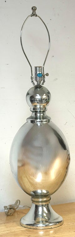 Large Mid-Century Silvered Mercury Glass Baluster Table Lamp, circa 1970s