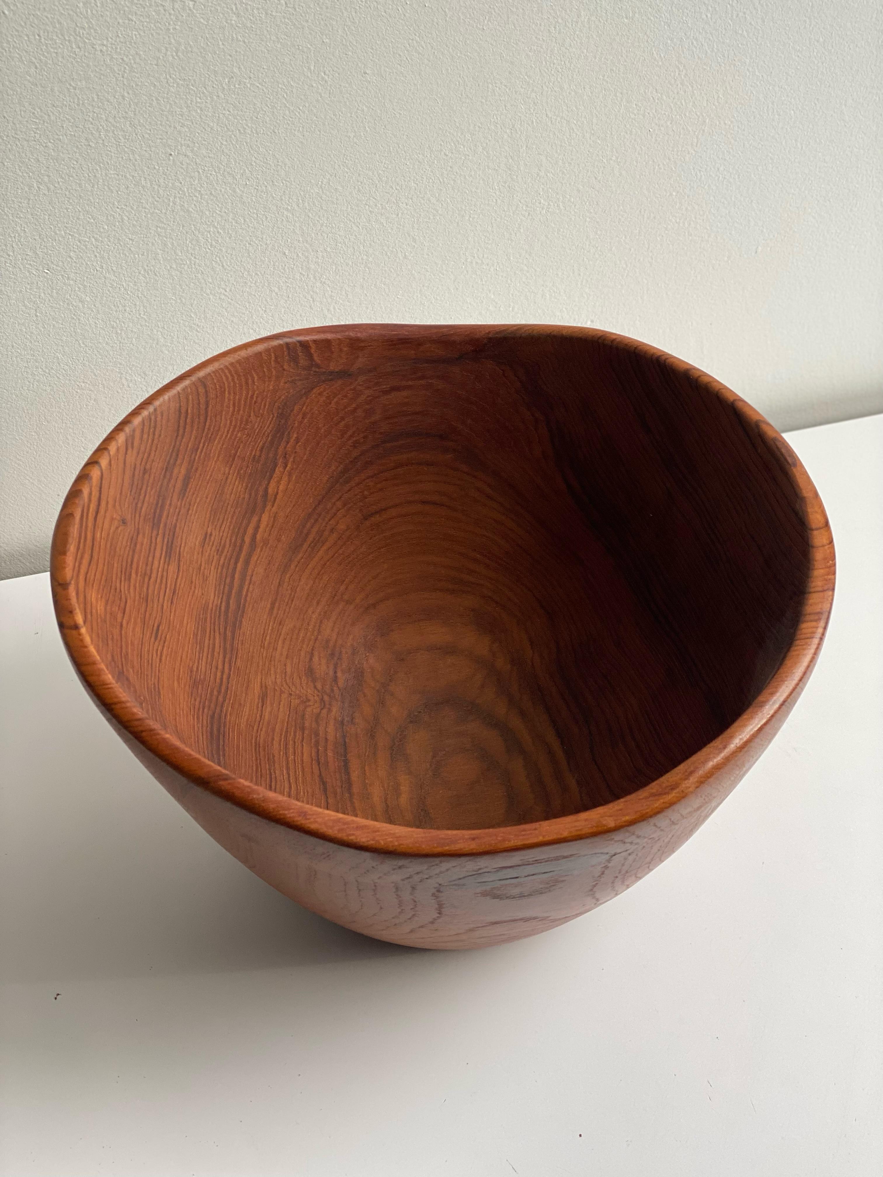 Mid-Century Modern Large Midcentury Solid Teak Bowl For Sale