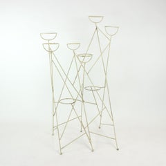 Large Mid Century Steel Plant Holder Stand, Czechoslovakia 1960s