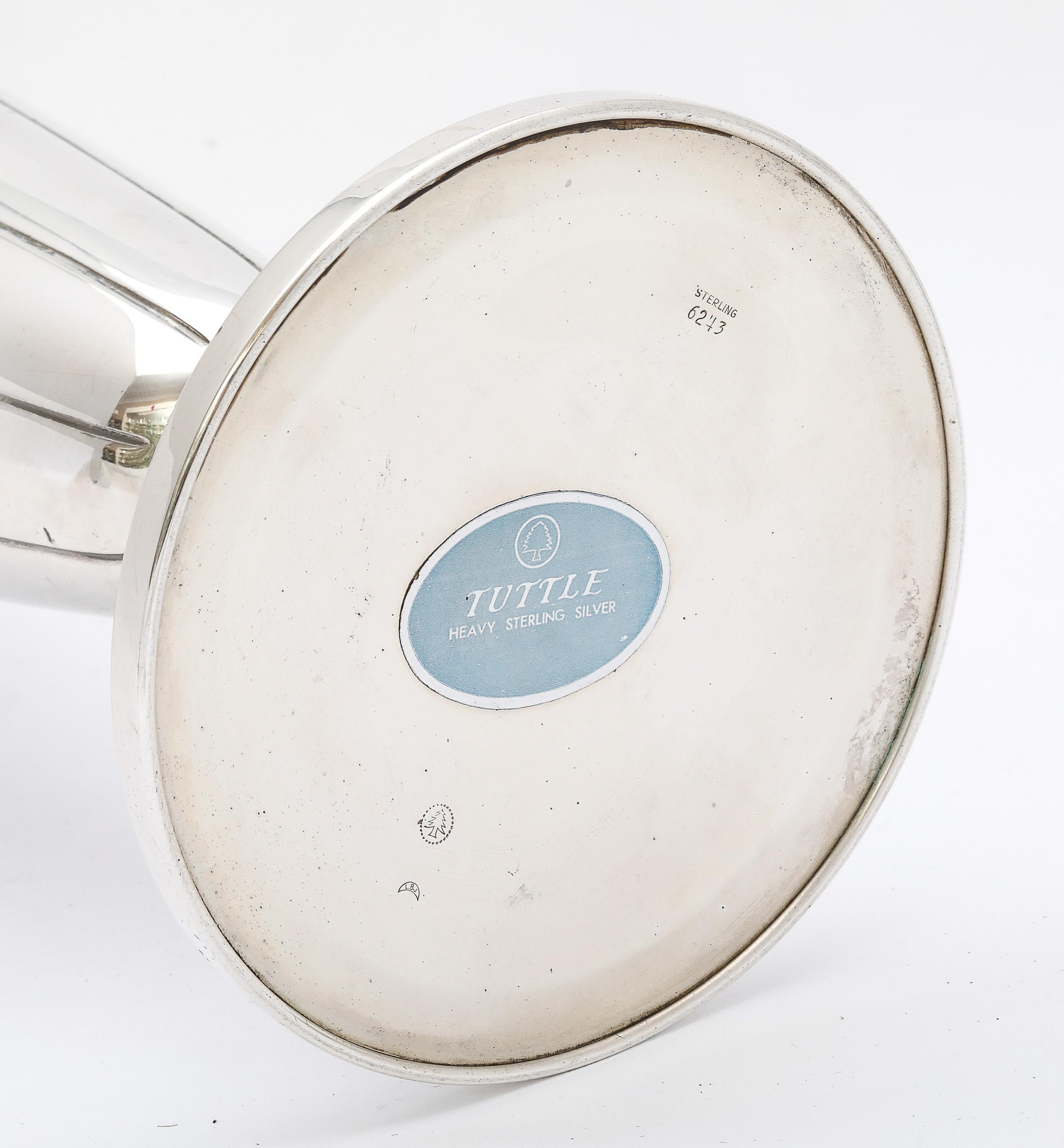Grande vaso da fiori in argento Sterling di Tuttle del metà del secolo scorso in vendita 1