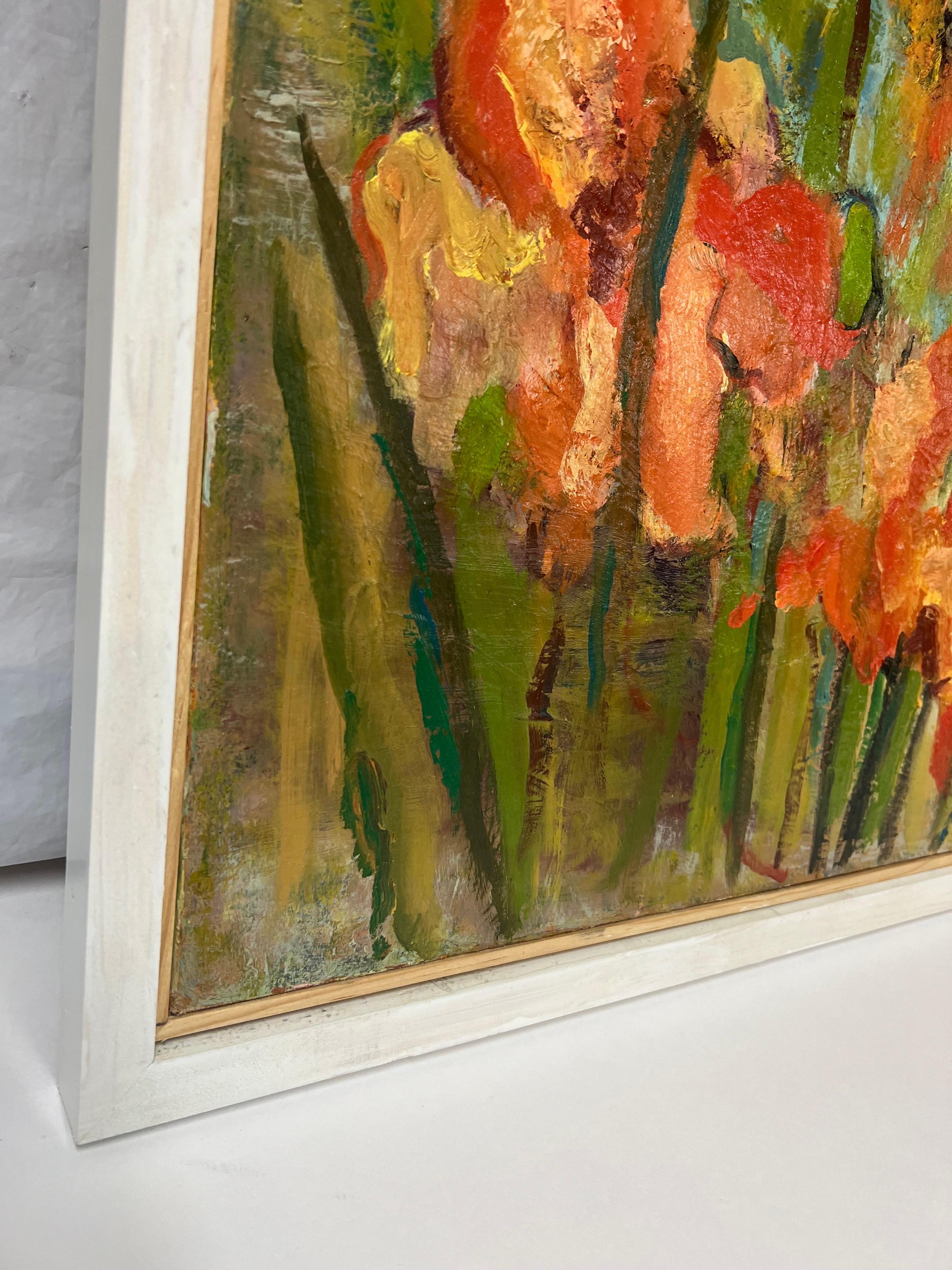 Large Mid Century Still Life of Flowers Signed Metz For Sale 8
