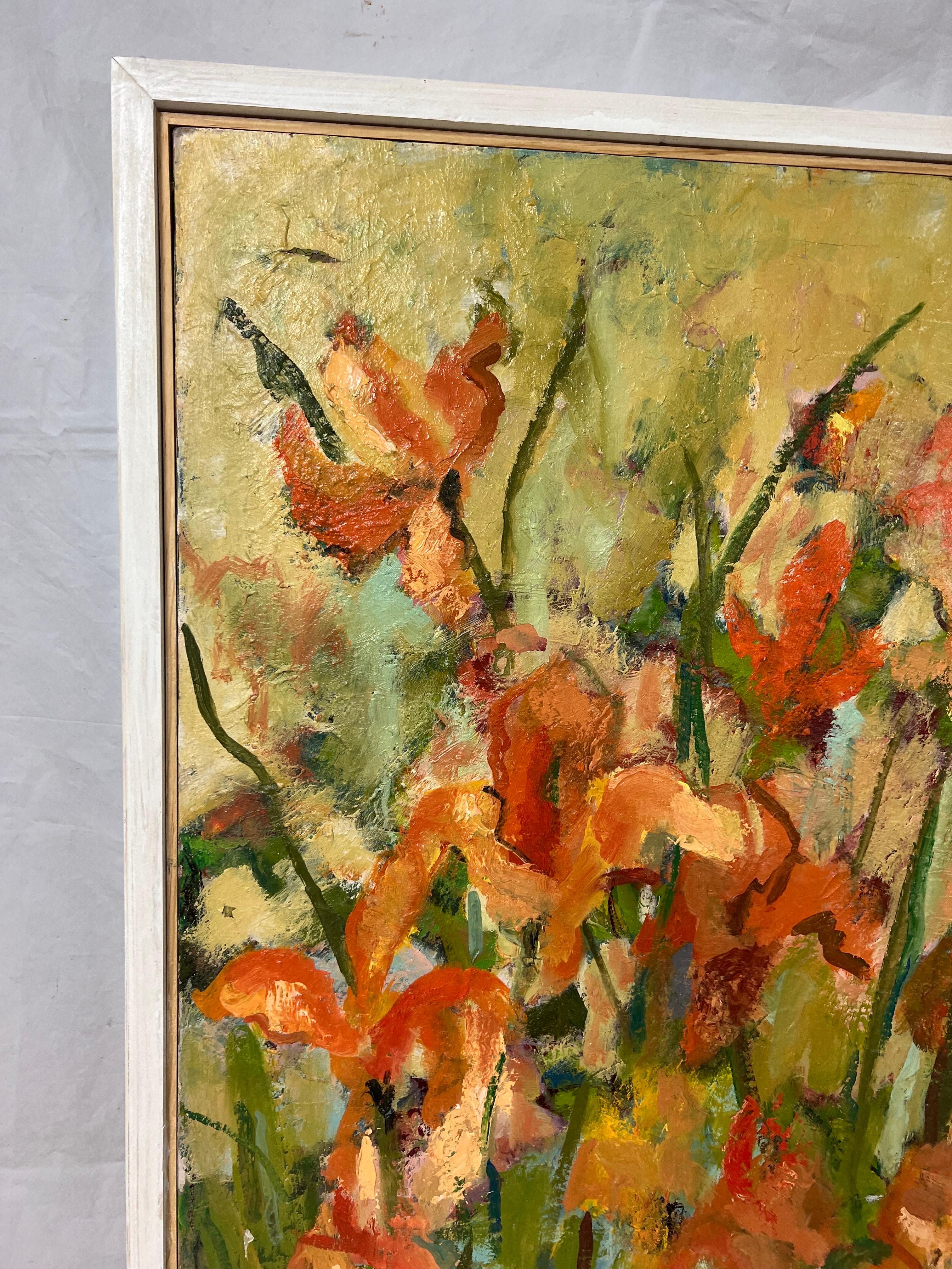 Late 20th Century Large Mid Century Still Life of Flowers Signed Metz For Sale